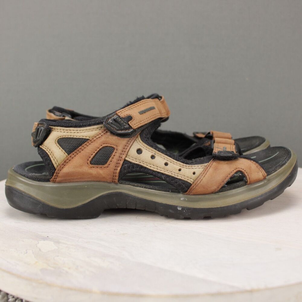 Ecco Offroad Hiking Sandals Mens 39 US 6 Brown Tan Leather Adjustable